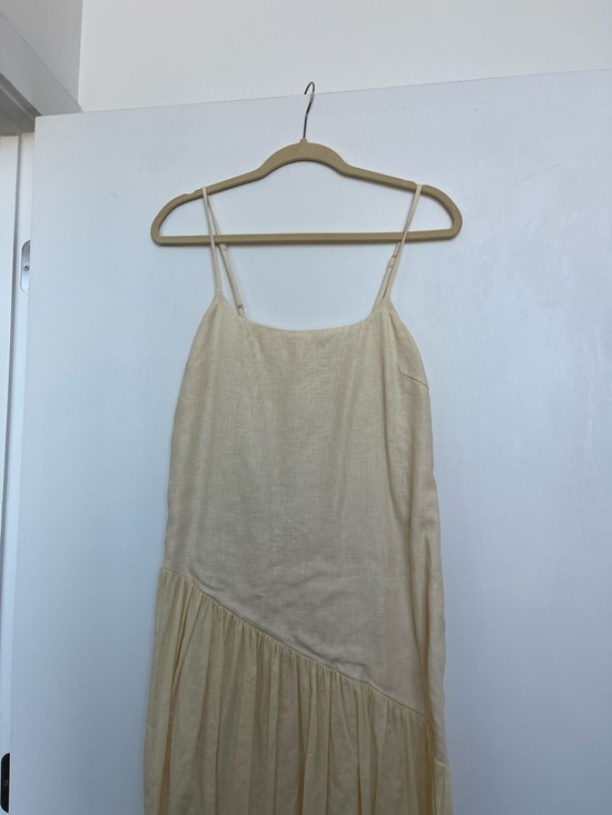 DISSH Linen Butter Yellow Midi Dress - Picture 6 of 9